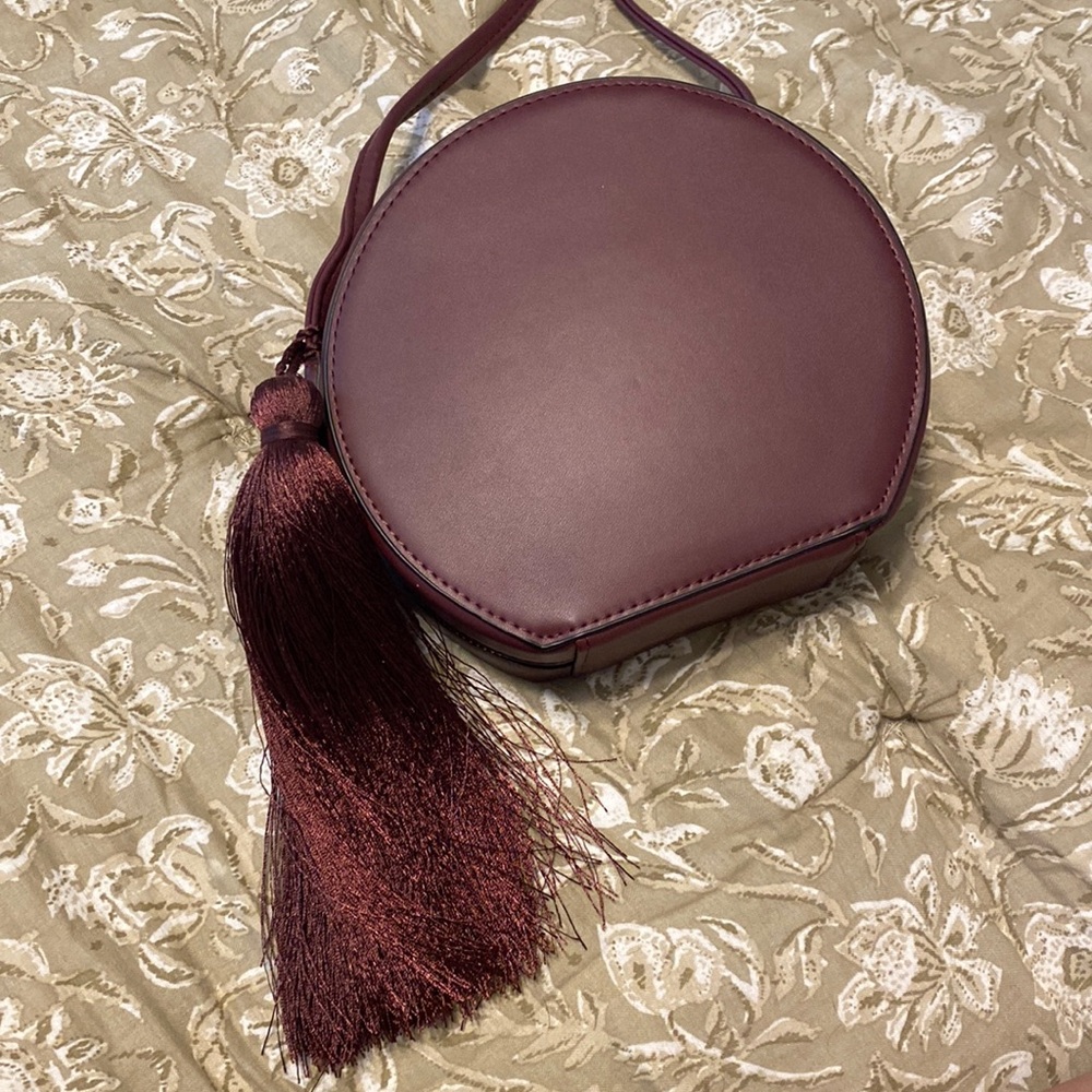 Brand new burgundy tassel crossbody